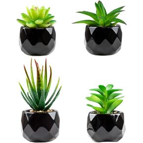 Canirologas 4pcs Succulents Artificial Plants in Pots Small Fake Plants Mini Artificial Greenery for Home Bathroom Desk Office Indoor Room Farmhouse Decorations in Saudi Arabia