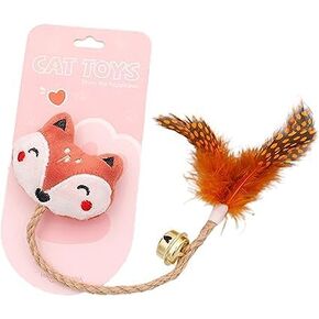 BWESOO Pink Foxes Interactive Toys for Cats, Play Cat Toy Cat Toy Bell Design Anti-Scratch Linen Rope Cat Catnip Plush Toy for Indoor Cat and Kitten Exercise - Foxes Catnip Toys in Saudi Arabia
