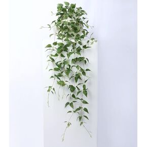 اني اند باندا نباتات صناعية معلقة من اللبلاب بوعاء من قطعتين، نباتات بلاستيكية مزيفة بطول 51 انش، مسار طويل، نباتات صناعية صغيرة معلقة، اوراق شجر خضراء لديكور الزفاف والمكتب والمنزل والاماكن الداخلية in Kuwait