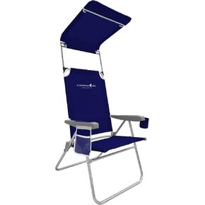 CARIBBEAN JOE Folding Beach Chair, 1 Position High Back Outdoor Camping Chair with Canopy, Lightweight and Portable, Teal in Saudi Arabia