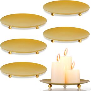 بيلوبي حامل شموع من الحديد بلون ذهبي مقاس 7 انش من 5 قطع، حامل شموع مزخرف لشموع LED ومخاريط البخور والمنتجعات الصحية وحفلات الزفاف واعياد الميلاد وحفلات الانتقال لمنزل جديد in Kuwait