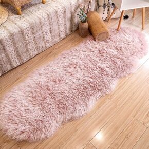 سجادة STAOLENE فائقة النعومة من فراء الغنم الصناعي باللون الوردي، سجادة بجانب السرير، سجادة داخلية منفوش قابلة للغسل، سجادة لغرفة النوم وأريكة الأرضية وغرفة المعيشة in Kuwait