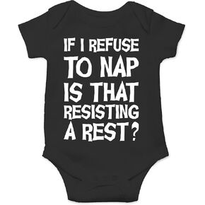AW Fashions If I Refuse To Nap Is That Resisting A Rest? - Police Officer Daddy - Cute One-Piece Infant Baby Bodysuit