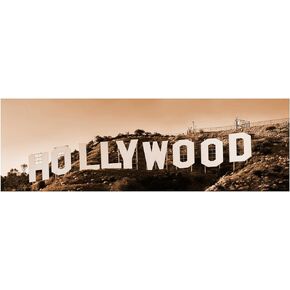 PoGoXiPoYo Vintage Wall Art Painting Sign in Mountain Overlooking Los Angeles Prints On Canvas California USA Sepia Pictures Cityscape Poster Art Work for Home Decoration 20x55 Inches in Saudi Arabia