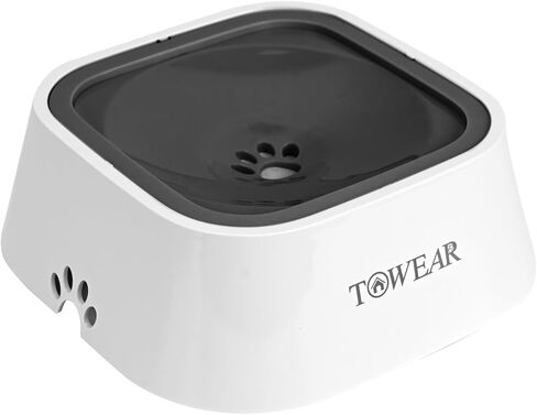 Dog Water Bowl, Splash-Free, No Spill, Anti-Choking Dog Bowl, Vehicle Carried Pet Water Bowl for Dog, Cat, Puppy, Kitty, 1.5L Large Capacity (Grey) in Kuwait