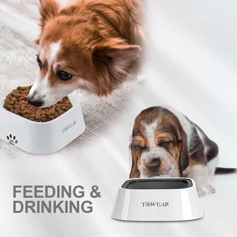 Dog Water Bowl, Splash-Free, No Spill, Anti-Choking Dog Bowl, Vehicle Carried Pet Water Bowl for Dog, Cat, Puppy, Kitty, 1.5L Large Capacity (Grey) in Kuwait