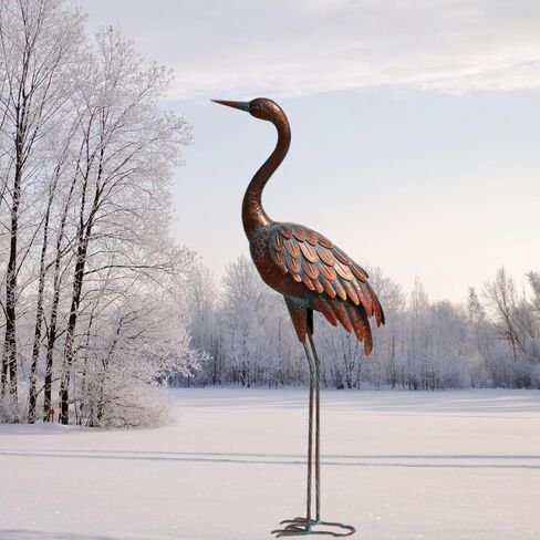 chisheen Outdoor Garden Crane Statues and Sculptures Metal Yard Art Statue for Garden Decoration Large Size in Saudi Arabia