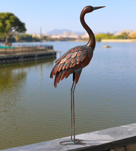 chisheen Outdoor Garden Crane Statues and Sculptures Metal Yard Art Statue for Garden Decoration Large Size in Saudi Arabia