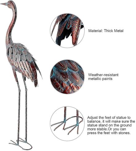 chisheen Outdoor Garden Crane Statues and Sculptures Metal Yard Art Statue for Garden Decoration Large Size in Saudi Arabia