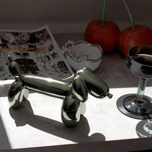 Dachshund Decor, Weiner Dog Stuff, Home Decor Jeff Koons Balloon Dog Sculpture, Cute Desk Decor for Dog Moms or Dog Dads, Work from Home Must Haves, Gifts for Dog Lovers (Black) in Saudi Arabia
