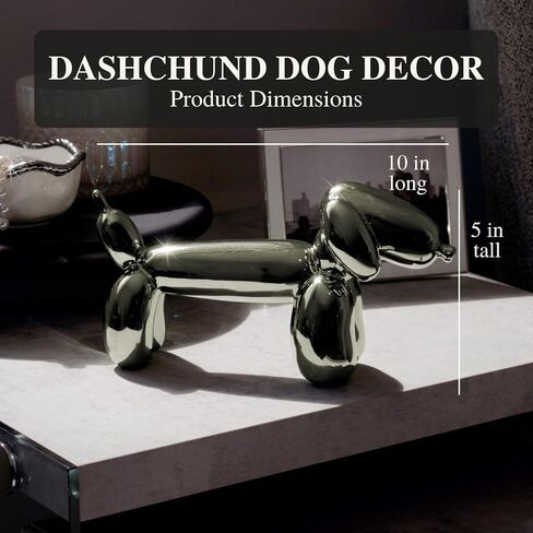 Dachshund Decor, Weiner Dog Stuff, Home Decor Jeff Koons Balloon Dog Sculpture, Cute Desk Decor for Dog Moms or Dog Dads, Work from Home Must Haves, Gifts for Dog Lovers (Black) in Saudi Arabia