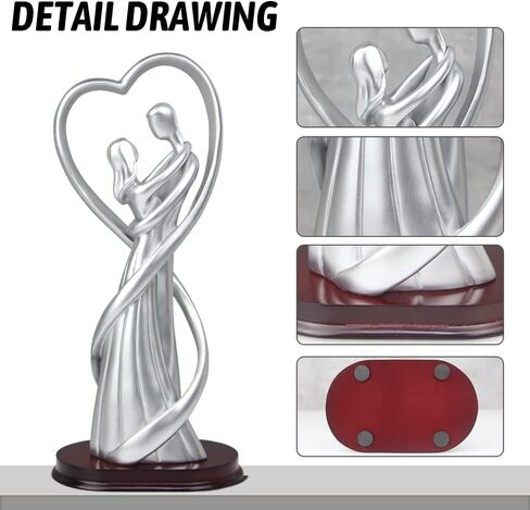 تمثال زوجين من Norrclp ديكور حديث، زخرفة عيد الحب زوجين منحوتة لغرفة المعيشة فندق شقة الفنادق، خيار رائع لهدايا الزفاف (فضي أو ذهبي) in Kuwait