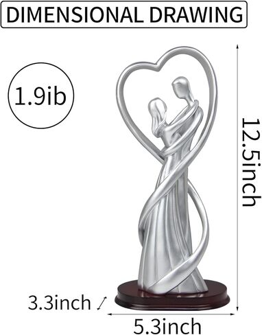 تمثال زوجين من Norrclp ديكور حديث، زخرفة عيد الحب زوجين منحوتة لغرفة المعيشة فندق شقة الفنادق، خيار رائع لهدايا الزفاف (فضي أو ذهبي) in Kuwait