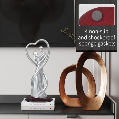 تمثال زوجين من Norrclp ديكور حديث، زخرفة عيد الحب زوجين منحوتة لغرفة المعيشة فندق شقة الفنادق، خيار رائع لهدايا الزفاف (فضي أو ذهبي) in Kuwait