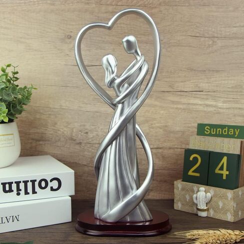 تمثال زوجين من Norrclp ديكور حديث، زخرفة عيد الحب زوجين منحوتة لغرفة المعيشة فندق شقة الفنادق، خيار رائع لهدايا الزفاف (فضي أو ذهبي) in Kuwait