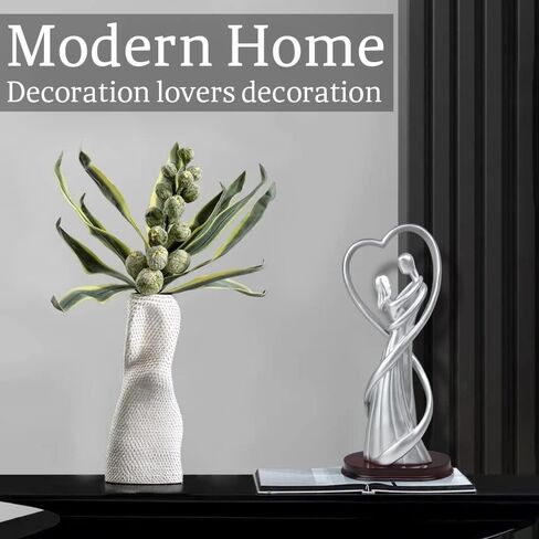 تمثال زوجين من Norrclp ديكور حديث، زخرفة عيد الحب زوجين منحوتة لغرفة المعيشة فندق شقة الفنادق، خيار رائع لهدايا الزفاف (فضي أو ذهبي) in Kuwait