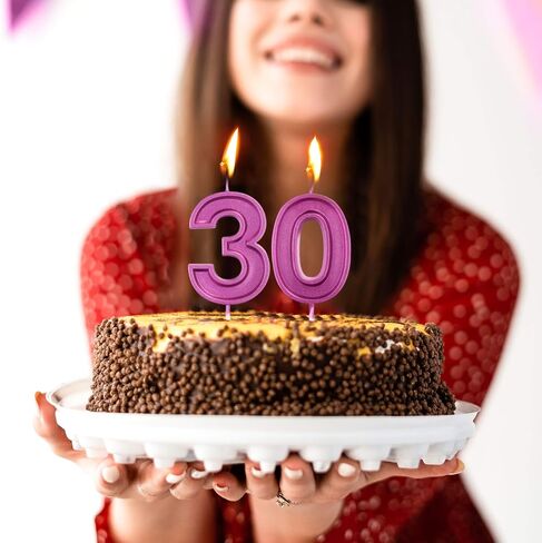 احصل على شمعة عيد ميلاد رقم 10 - شمعة أرجوانية رقم 10 على العصي - شموع أرقام لحفلات أعياد الميلاد وحفلات الزفاف - شمعة عيد الميلاد العاشر لتزيين الكيك - شمعة أرجوانية رقم 10 in Saudi Arabia