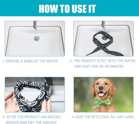 5 Pack Dog Cooling Bandanas, Cooling Bandana for Dogs and Other Pets, Ice Crystals Dog Cooling Collar for Fast Cooling, Cooling Dog Bandana Summer Indoor Outdoor in Kuwait