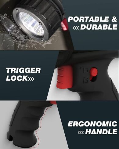 Taller Upgraded Rechargeable Spotlight Outdoor, Super Bright 10000mAh Hand Held Work Lights Flashlight Warning Lamp, IPX7 Waterproof Lightweight LED Spotlight for Boat Camping, Hunting - Black in Saudi Arabia
