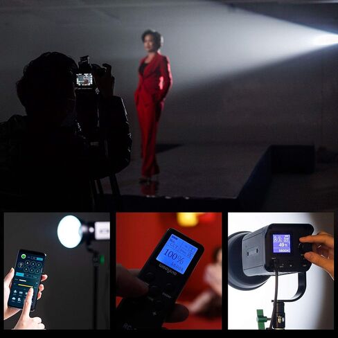 weeylite 80W LED ضوء الفيديو المستمر 5600K ضوء النهار مع محول تركيب Bowens، التحكم في التطبيق CRI 95+ COB إضاءة التصوير الفوتوغرافي لتسجيل الفيديو in Kuwait