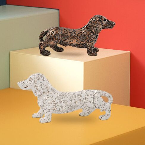 SIMON'S SHOP 8'' Dachshund Figurines, Bronze Dog Statue, Puppy Sculpture, Wiener Dog Decor, Gifts for Dog Loving Friends in Saudi Arabia
