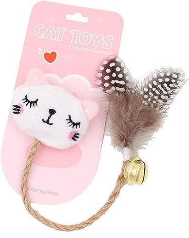 BWESOO Pink Foxes Interactive Toys for Cats, Play Cat Toy Cat Toy Bell Design Anti-Scratch Linen Rope Cat Catnip Plush Toy for Indoor Cat and Kitten Exercise - Foxes Catnip Toys in Saudi Arabia