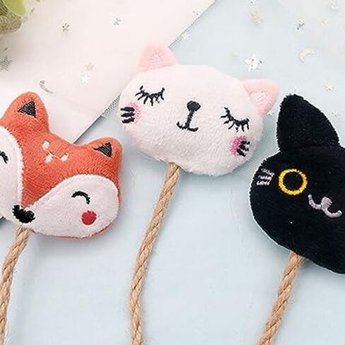 BWESOO Pink Foxes Interactive Toys for Cats, Play Cat Toy Cat Toy Bell Design Anti-Scratch Linen Rope Cat Catnip Plush Toy for Indoor Cat and Kitten Exercise - Foxes Catnip Toys in Saudi Arabia