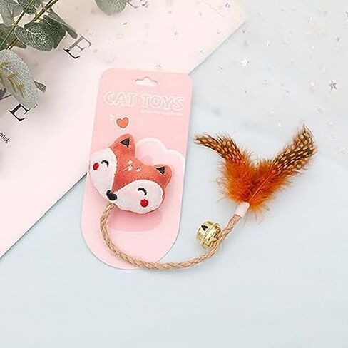 BWESOO Pink Foxes Interactive Toys for Cats, Play Cat Toy Cat Toy Bell Design Anti-Scratch Linen Rope Cat Catnip Plush Toy for Indoor Cat and Kitten Exercise - Foxes Catnip Toys in Saudi Arabia