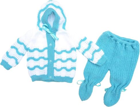 FLVFF BABY Crochet Outfit Set Newborn Boy's Girl's Warm Winter Beautiful Clothing 2 Pieces in Kuwait