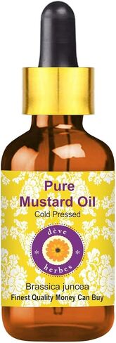 Deve Herbes Pure Mustard Oil (Brassica juncea) with Glass Dropper Cold Pressed 10ml (0.33 oz) in Saudi Arabia