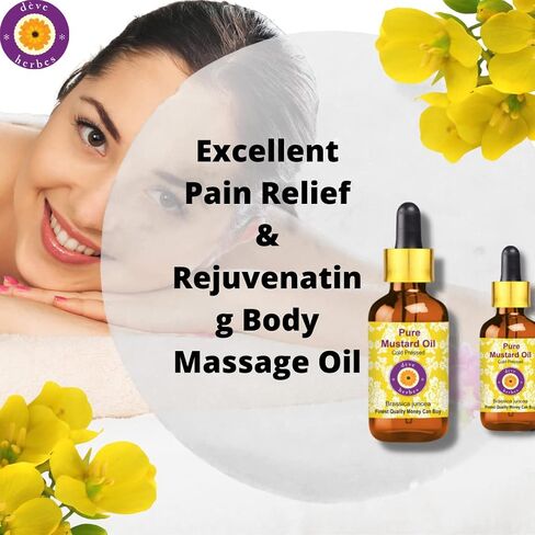 Deve Herbes Pure Mustard Oil (Brassica juncea) with Glass Dropper Cold Pressed 10ml (0.33 oz) in Saudi Arabia