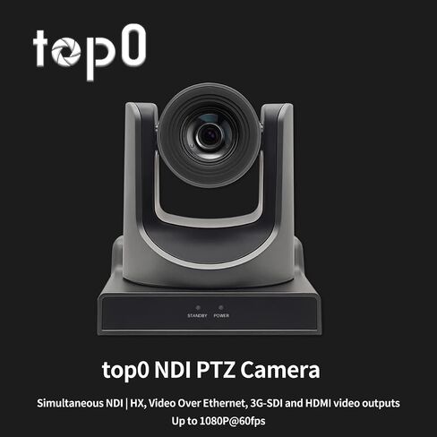 top0 NDI PTZ Camera,3G-SDI&HDMI&IP,1080P60fps,30X Optical Zoom,Live Streaming for Events/Video Production/Church/Boradcast Service (30X-Space Gray) in Saudi Arabia