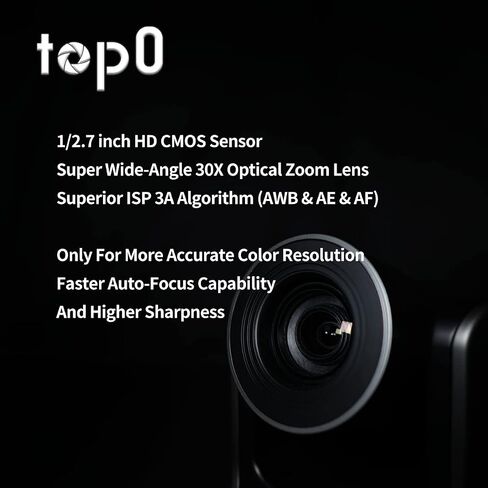 top0 NDI PTZ Camera,3G-SDI&HDMI&IP,1080P60fps,30X Optical Zoom,Live Streaming for Events/Video Production/Church/Boradcast Service (30X-Space Gray) in Saudi Arabia