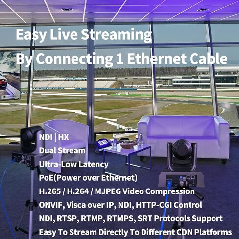 top0 NDI PTZ Camera,3G-SDI&HDMI&IP,1080P60fps,30X Optical Zoom,Live Streaming for Events/Video Production/Church/Boradcast Service (30X-Space Gray) in Saudi Arabia