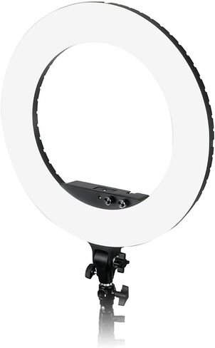 Fotodiox Selfie Starlite Vlog Pro Light - Black 18in Bi-Color Dimmable LED Ring Light for Portrait, Photography, Makeup, YouTube, Live Streaming Video; Includes Light, Phone Clamp and Vanity Mirror in Saudi Arabia