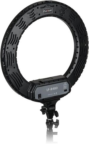 Fotodiox Selfie Starlite Vlog Pro Light - Black 18in Bi-Color Dimmable LED Ring Light for Portrait, Photography, Makeup, YouTube, Live Streaming Video; Includes Light, Phone Clamp and Vanity Mirror in Saudi Arabia