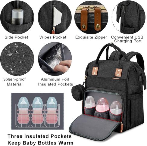 Axcone Baby Diaper Bag Backpack with Changing Pads mommy Bags Boys Girl Unisex Multifunction Travel Baby in Saudi Arabia