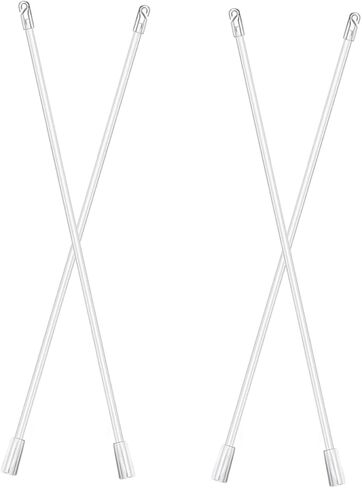 4 قطع من RUNROTOO قطع غيار ستائر عمودية من عصا الستائر الرأسية، قضيب أعمى من البندقية مع خطاف وقبضة فتاحة ستائر بلاستيكية in Kuwait