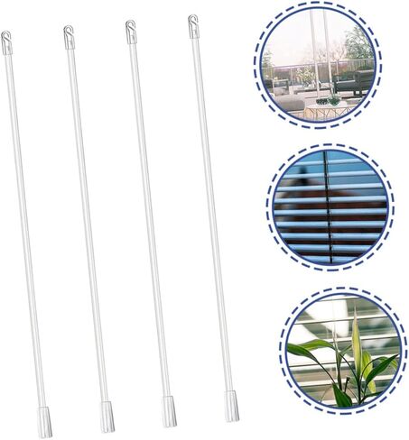 4 قطع من RUNROTOO قطع غيار ستائر عمودية من عصا الستائر الرأسية، قضيب أعمى من البندقية مع خطاف وقبضة فتاحة ستائر بلاستيكية in Kuwait