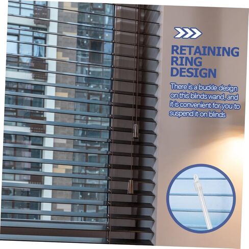 4 قطع من RUNROTOO قطع غيار ستائر عمودية من عصا الستائر الرأسية، قضيب أعمى من البندقية مع خطاف وقبضة فتاحة ستائر بلاستيكية in Kuwait