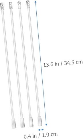 4 قطع من RUNROTOO قطع غيار ستائر عمودية من عصا الستائر الرأسية، قضيب أعمى من البندقية مع خطاف وقبضة فتاحة ستائر بلاستيكية in Kuwait