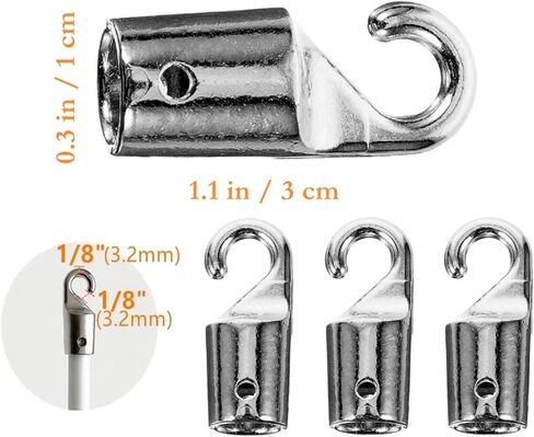 4Pcs Blind Wand Hooks Mini Blind Wand Replacement with Hook Alloy Blind Hook Tip for Windows Curtain Blind Tilt in Kuwait