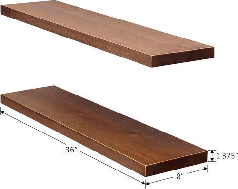 WELLAND Allen 8" Deep Floating Shelves Set of 2 Reclaimed Wood Wall Shelf Rustic Pine Wall Mount Shelf (Set of 2, 24 inch) in Saudi Arabia