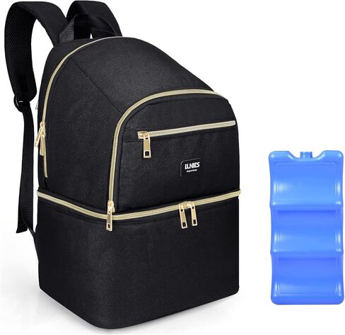 حقيبة ظهر مضخة الثدي مع حجرة تبريد لسبيكترا S1، S2، ميديلا، مضخة الثدي لانسينوه، حقيبة مبردة، زجاجات حليب الثدي، حقيبة حمل مضخة الثدي مزدوجة الطبقات للأمهات العاملات أسود XL من لونيز in Kuwait