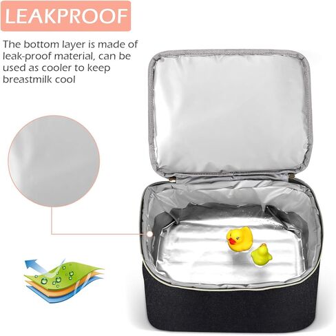 حقيبة ظهر مضخة الثدي مع حجرة تبريد لسبيكترا S1، S2، ميديلا، مضخة الثدي لانسينوه، حقيبة مبردة، زجاجات حليب الثدي، حقيبة حمل مضخة الثدي مزدوجة الطبقات للأمهات العاملات أسود XL من لونيز in Kuwait