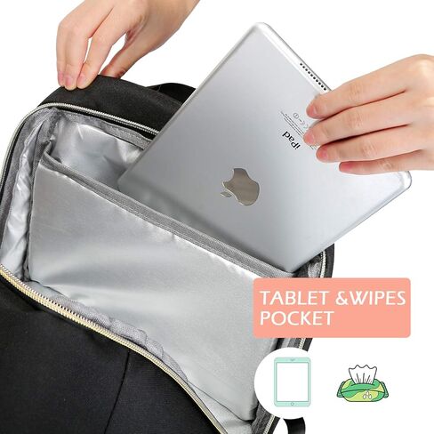 حقيبة ظهر مضخة الثدي مع حجرة تبريد لسبيكترا S1، S2، ميديلا، مضخة الثدي لانسينوه، حقيبة مبردة، زجاجات حليب الثدي، حقيبة حمل مضخة الثدي مزدوجة الطبقات للأمهات العاملات أسود XL من لونيز in Kuwait