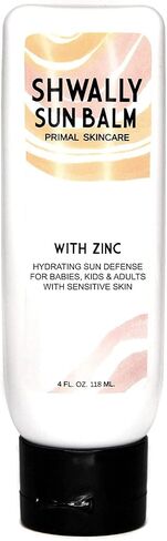 Shwally Zinc & Avocado Mineral SunBalm 30SPF، غسول الشمس البدائي الحقيقي الوحيد - 100٪ من زيت الشحم العشبي وزيت الأفوكادو وأكسيد الزنك غير النانو - آمن للحمل والرضاعة (جوز الهند العضوي + الفانيليا، 4 أونصة سائلة وغير ملون) in Kuwait