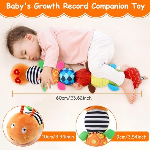 Globalstore Baby Musical Caterpillar Stuffed Animal Toys Infant Soft Plush Toy with Multi-Sensory Crinkle, Rattle & Textures for Babies 0-3-6-12+ Months Newborn Boy Girl Children X-mas Birthday Gift in Saudi Arabia