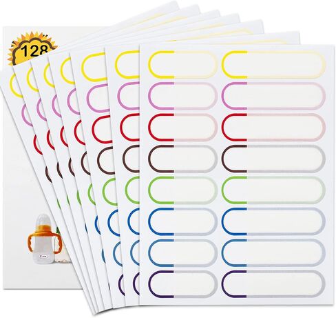 Baby Bottle Labels for Daycare, 128 PCS Waterproof Name Labels for Kids Stuff School Supplies, Self Laminating, Dishwasher Safe, Name Stickers for Sippy Cup, Plastic Water Bottle, Day Care Essentials in Saudi Arabia