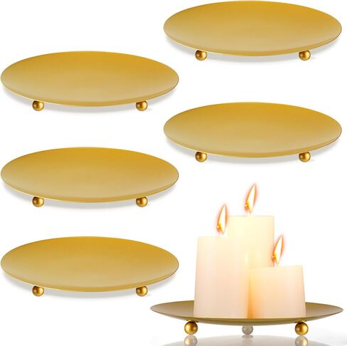 بيلوبي حامل شموع من الحديد بلون ذهبي مقاس 7 انش من 5 قطع، حامل شموع مزخرف لشموع LED ومخاريط البخور والمنتجعات الصحية وحفلات الزفاف واعياد الميلاد وحفلات الانتقال لمنزل جديد in Kuwait